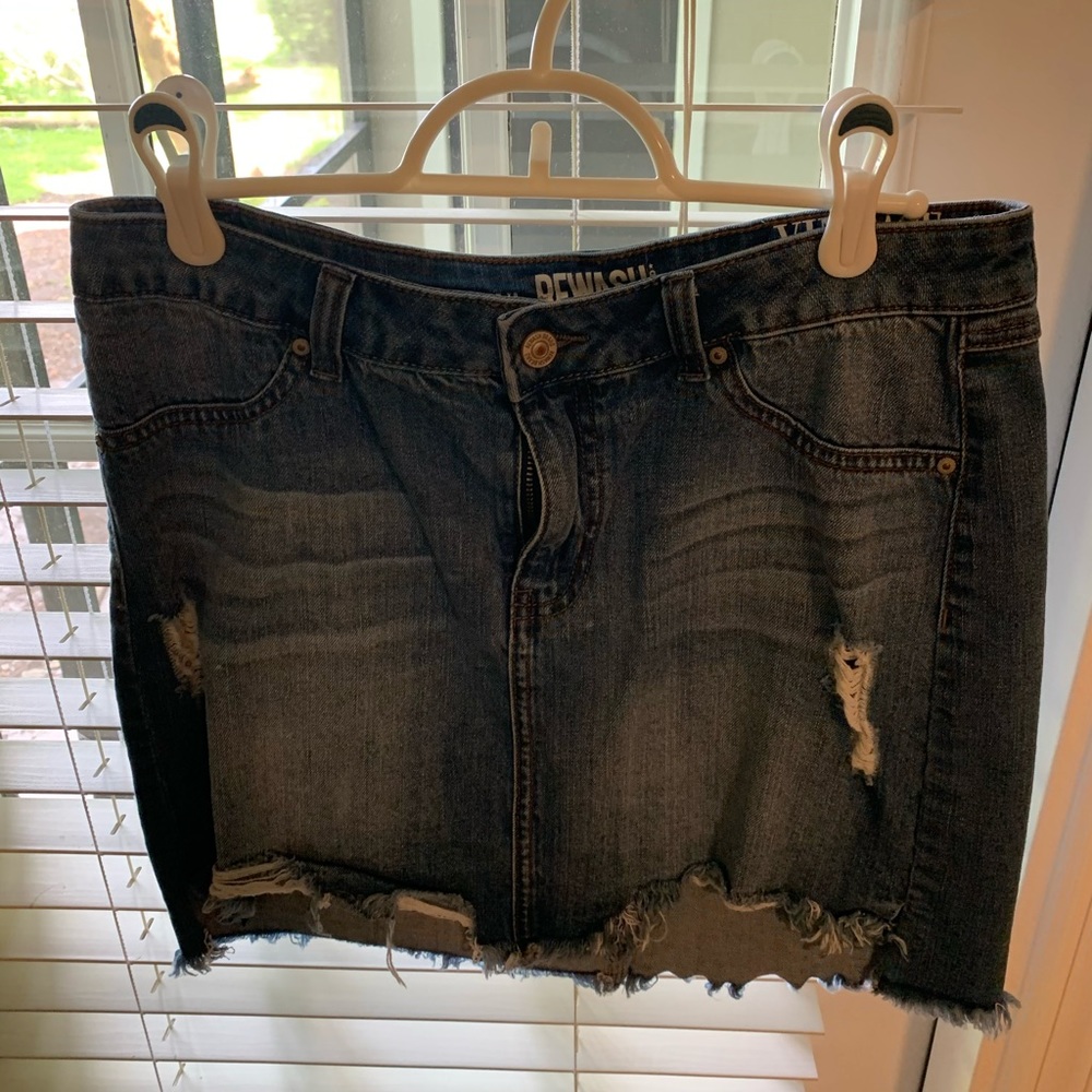 Distressed Jean Skirt